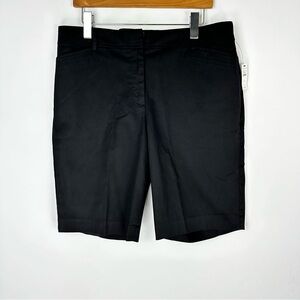 NWT Talbots Black Women's Bermuda The Perfect Short 10.5” Inseam Chino Casual